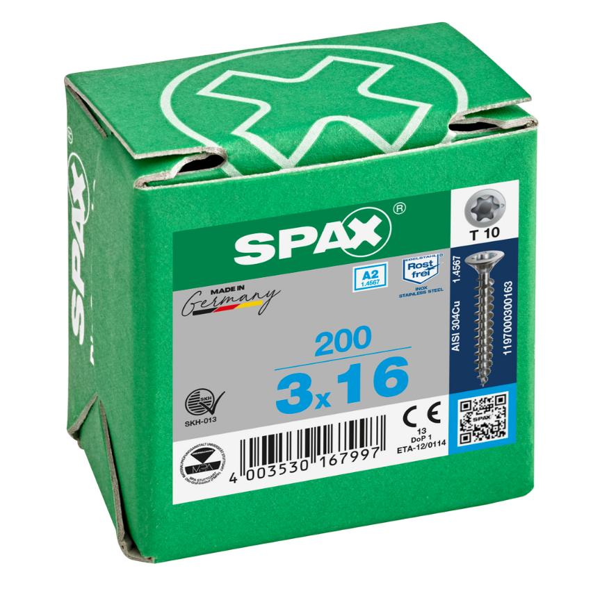 SPAX Stainless Steel T-STAR 3X16 (200)
