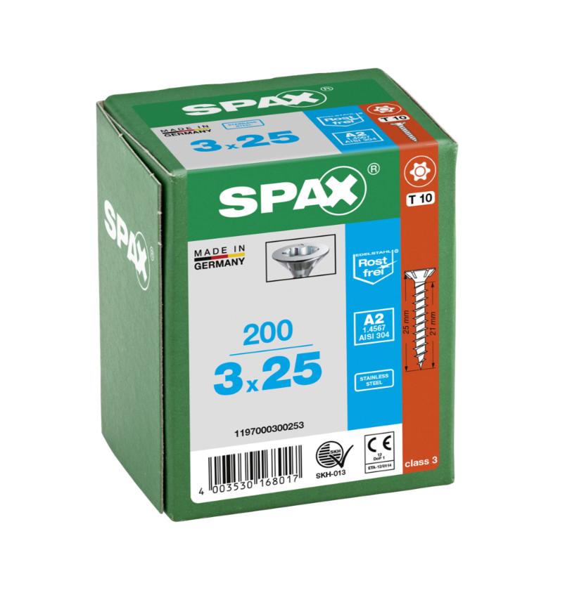 SPAX Stainless Steel T-STAR 3X25 (200)