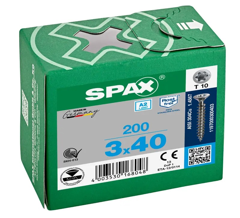 SPAX Stainless Steel T-STAR 3X40 (200)