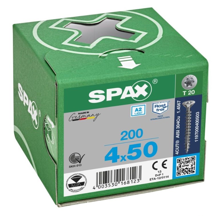 SPAX Stainless Steel T-STAR 4.0X60 (100)