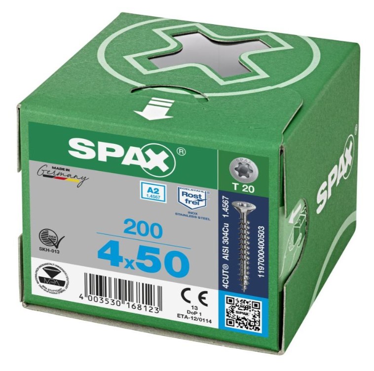 SPAX Stainless Steel T-STAR 4.0X60 (100)
