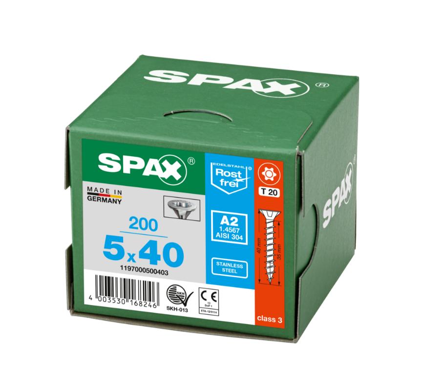 SPAX Stainless Steel T-STAR 5.0X40 (200)