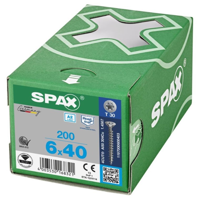 SPAX Stainless Steel T-STAR 6.0x60 (100)