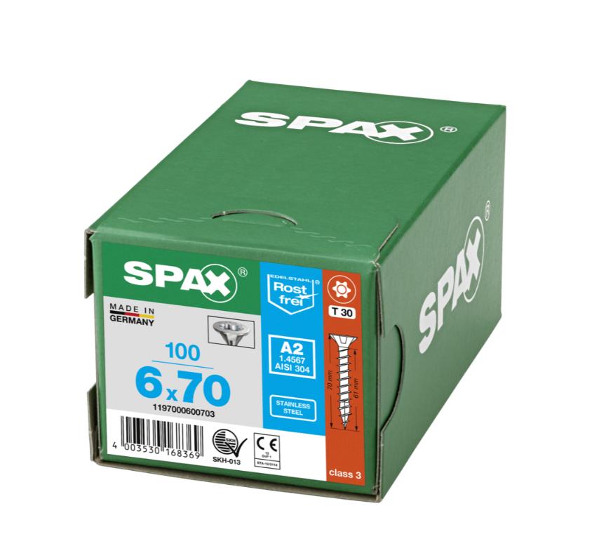 SPAX Stainless Steel T-STAR 6.0x70 (100)