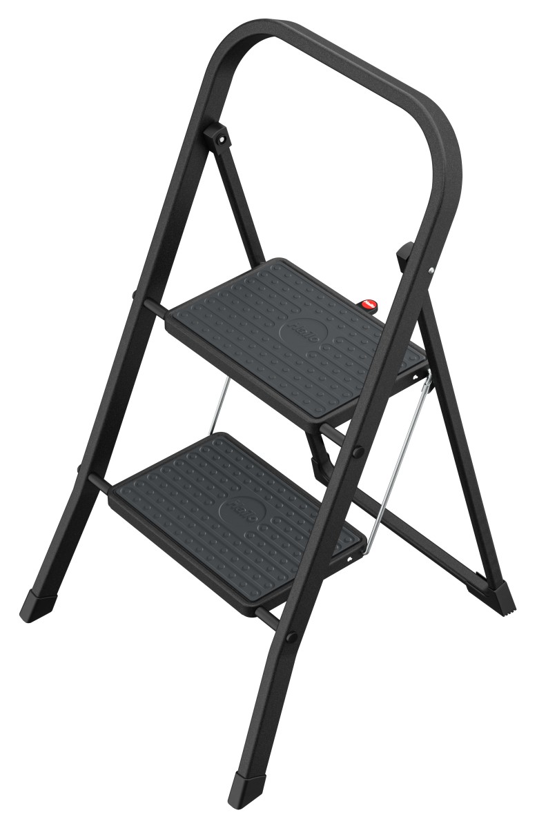 Hailo K44 StandardLine 2 Tread Black The sturdy steel folding step with ...