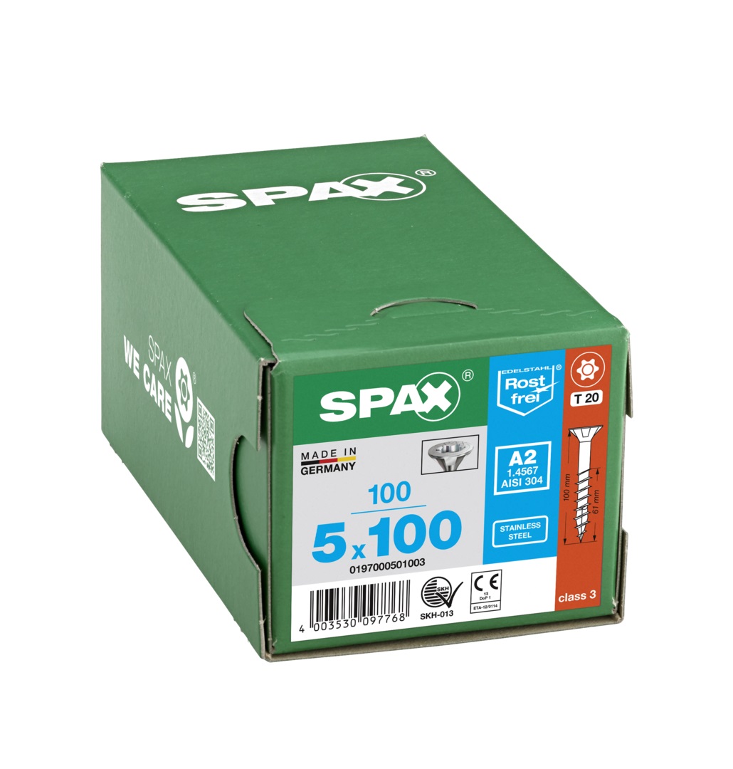 SPAX Stainless Steel T-STAR 5.0X100 (100)