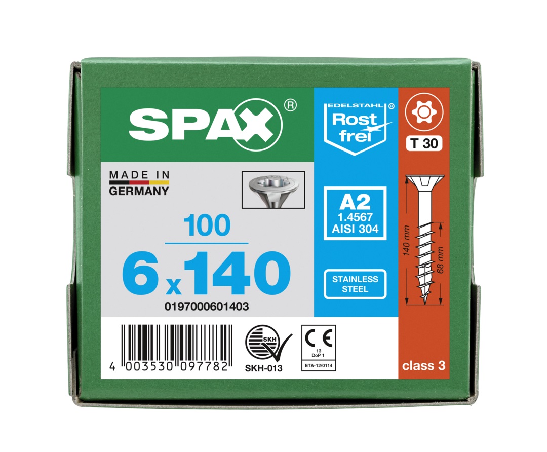 SPAX Stainless Steel T-STAR 6.0x140 (100)