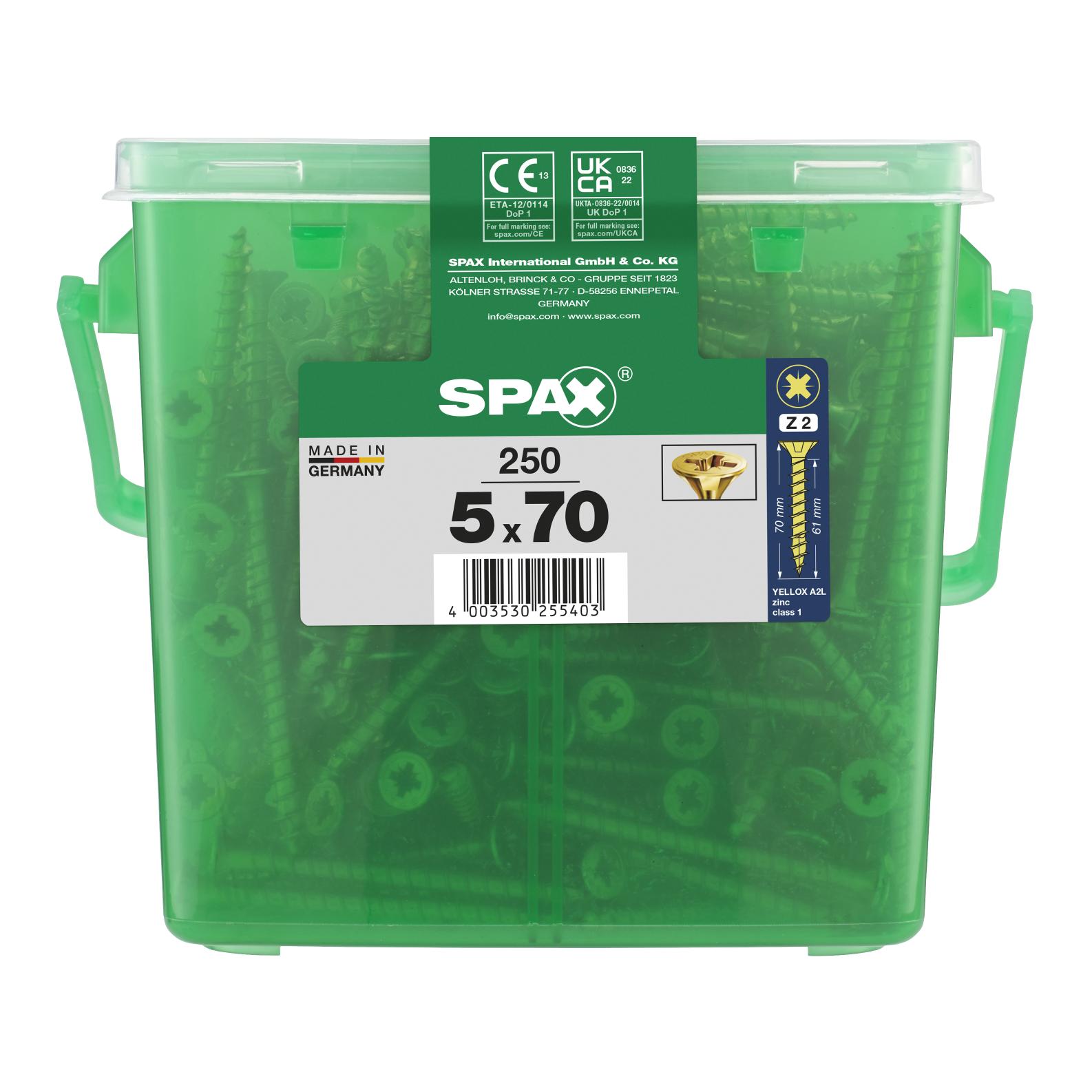 SPAX YELLOX Universal Screws Tubs - 5X70 (250)