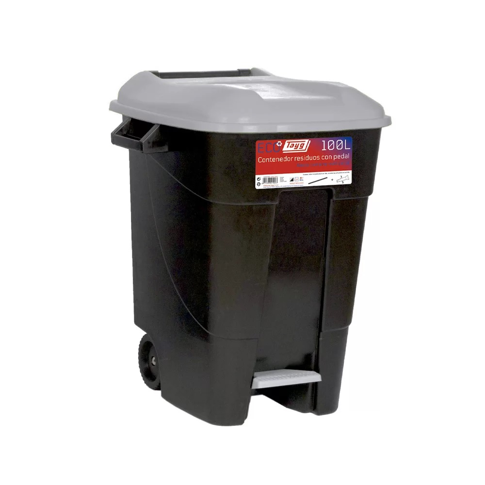 Bottle and Can Recycle Bin / Wheelie Bin with Foot Pedal 100L