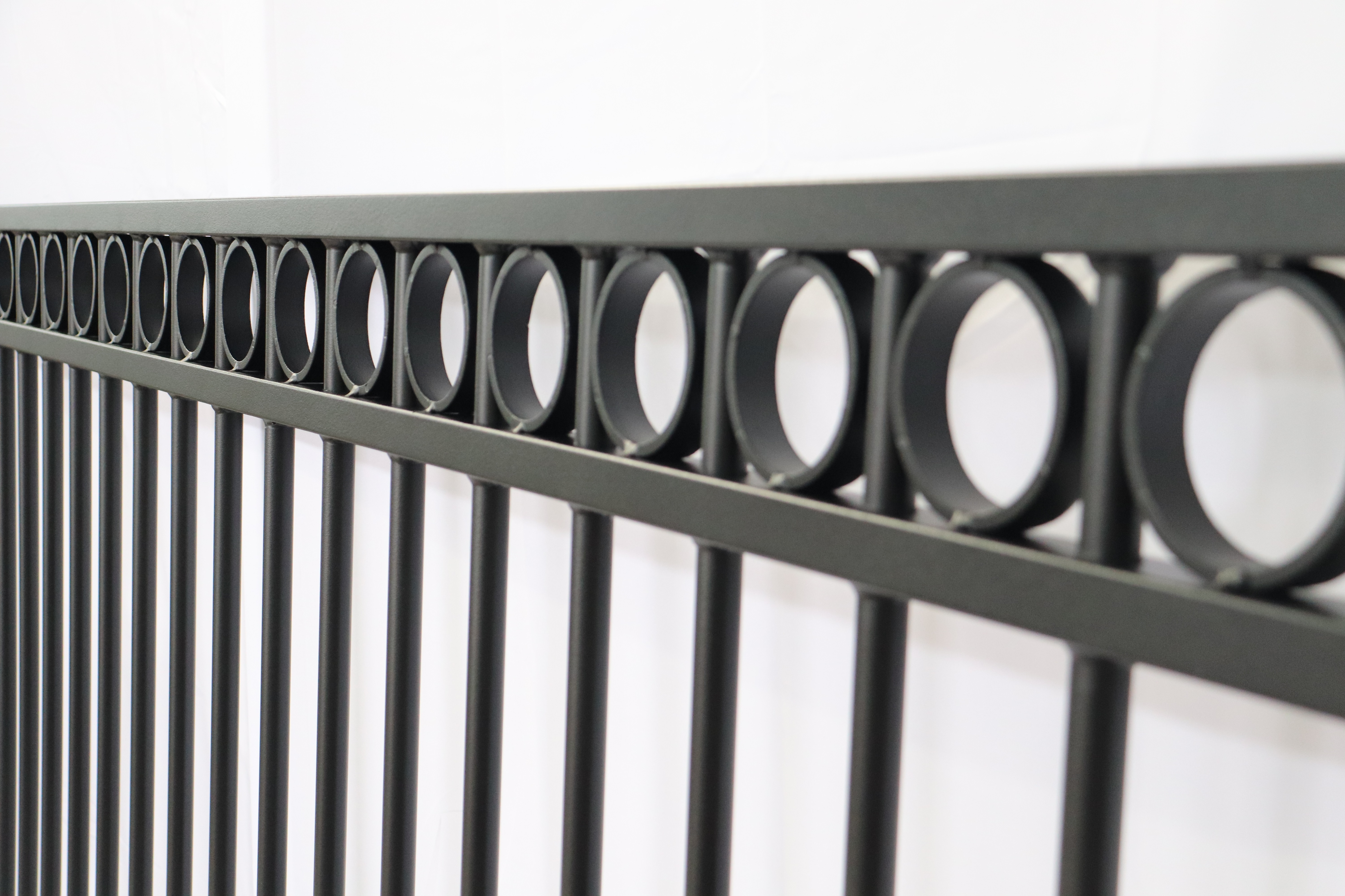 Ring Top Railing with Picket Bottom Rail 2200X1200mm Fence Foundry